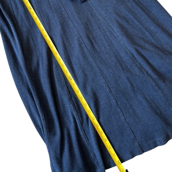 90s JOAN VASS Denim Blue Y2K 100% Cotton Lace-Up Tassel Halter Dress, Size 3 - Picture 7 of 11